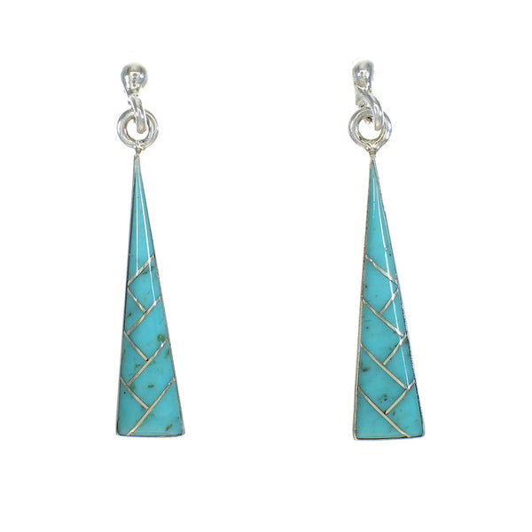 Sterling Silver Southwest Turquoise Post Dangle Earrings MX63259